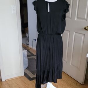 Aware By Vero Moda Black High Low Dress with Ruffle Sleeves